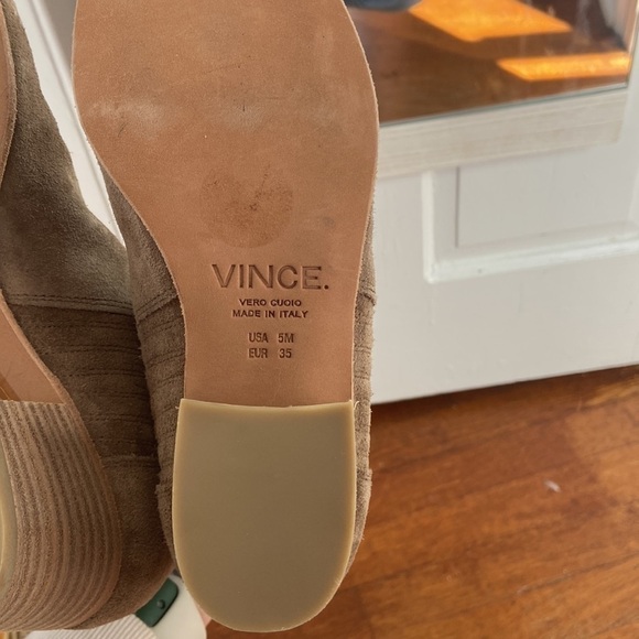Vince. Haider Sport Suede Ankle Bootie Beige - Picture 5 of 5